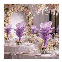 Arbre de fleurs géant en gaze fait main, design plissé, décoration florale 3D en gaze pour table, idéal pour les arrière-plans de mariage et les accessoires de photographie