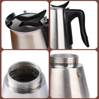 Cafetière électrique Moka en acier inoxydable moderne, ensemble de machine à expresso durable pour la maison, le bureau et le café