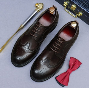 Chaussures Oxford de luxe pour hommes en cuir véritable à lacets, bout carré, pour affaires/formelles, bureau, carrière, mariage, extérieur, printemps/été, motif floral - Product Image 2