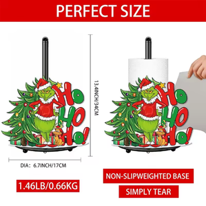 Porte-serviettes en papier en métal <span class=keywords><strong>Grinch</strong></span> original, <span class=keywords><strong>personnage</strong></span> <span class=keywords><strong>de</strong></span> Noël fantaisiste, porte-serviettes en fer, distributeur <span class=keywords><strong>de</strong></span> papier toilette en rouleau - Product Image 3