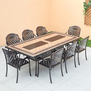Gril électrique domestique Table de barbecue à double four sans fumée avec motif de carreaux et ensemble de table à manger en fonte d'aluminium - Product Image 1