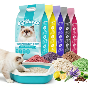 Litière pour chat en coque de pois naturelle agglomérante 5 kg en gros, sans poussière, légère, litière pour chat au tofu, parfumée, facile à ramasser, litière pour chat - Product Image 1