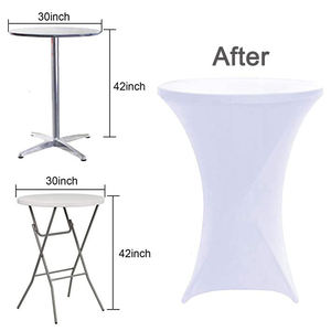 Cubierta de mesa de LICRA reutilizable con lados Mantel blanco Ropa de mesa para bodas Cumpleaños y fiestas Al aire libre y fotos - Product Image 5