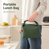 Sac à lunch isotherme imperméable en tissu Oxford, sac isotherme avec sangle à boucle, poignée, boîte à bento pour le bureau, l'école, 4 couleurs