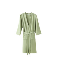 Peignoir de bain en coton gaufré de luxe personnalisé pour hôtel, absorbant et à séchage rapide, avec col en V