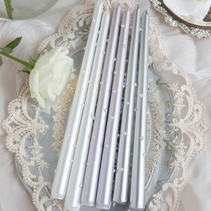 XS9222 Pearl Taper Candles Tall Unscented Handmade <strong>White</strong> Candles Long Burning Elegant <strong>Candlesticks</strong> for Wedding Dinner Home Decor - Product Image 4