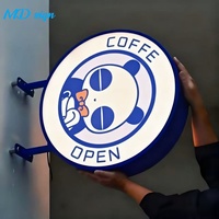 Boîte à lumière LED double face en acrylique et aluminium pour publicité extérieure, enseignes commerciales, restaurants, salons et barbiers