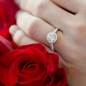 Anillo de Plata de Ley S925 CANNER con Halo Redondo de 1.25 Quilates y Circonitas Cúbicas, Anillos de Compromiso para Mujer, Anillos de Promesa - Product Image 3