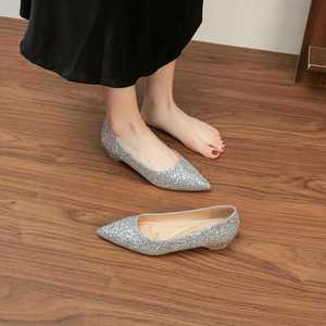 6388E Pointed Toe Flats Glitter Slip-On <b>Height</b> <b>Increasing</b> Elegant All Seasons Women's <b>Shoes</b> - Product Image 4