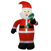 Père Noël gonflable en plastique de 1,20 m avec bonbons et lumières LED pour décoration de jardin