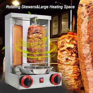 Machine à shawarma professionnelle OT25, adaptée pour la cuisson verticale de kebab doner, avec 2 brûleurs - Product Image 2