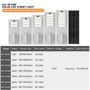 Soporte L/C pay Gaocheng Farola exterior 60W 120W 180W 240W 300W 360W 420W Impermeable IP65 Todo en uno Farola LED <span class=keywords><strong>solar</strong></span> - Product Image 2