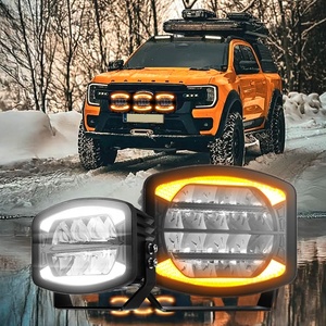 China New Brightest square Heavy Duty Truck <b>Light</b> Module Dual Function Auxbeam Linkable Led with Drl - Product Image 3