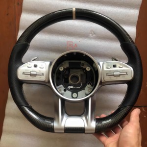 Volante Deportivo de Fibra de Gamuza para Mercedes-Benz, para Modelos W221, W205, W212, W213, B 300 <span class=keywords><strong>AMG</strong></span>, A45, LA45, <span class=keywords><strong>63</strong></span>, W204, X5, X3, <span class=keywords><strong>GL</strong></span>, en Cuero - Product Image 1