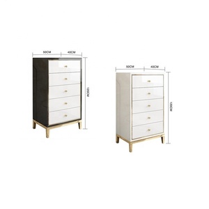 Gran oferta, cómoda de alto brillo, dormitorio, 5 cajones, armario de almacenamiento para sala de estar, cajón de pecho blanco <span class=keywords><strong>y</strong></span> negro - Product Image 3