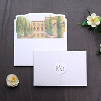 Cartes d'invitation de mariage haut de gamme personnalisées avec design en relief rose, couverture rigide, impression par transfert thermique, détails personnalisés