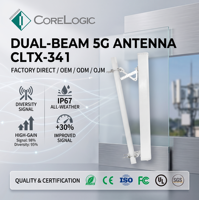 Antenne de station de base 4G CoreLogic à 6 ports 698-960/1695-2690 MHz, antenne de télécommunication extérieure intégrée en fibre de verre RET