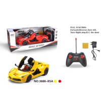 4DRC Coche de Control Remoto a Escala 1:16, Modelo de Simulación con Apertura de Puertas, 5 Canales, Alta Velocidad, Derrape, Vehículo Deportivo Eléctrico, 27MHz, Juguete RC