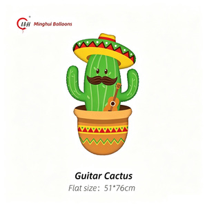 Ballons en aluminium Fiesta Mexicaine, assortiment de ballons Mylar imprimés Piñata, Cactus, Taco, Crâne, Drapeau <span class=keywords><strong>du</strong></span> <span class=keywords><strong>Mexique</strong></span> pour le Cinco de Mayo - Product Image 5