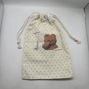 Custom Logo Multi Sizes Durable Recyclable Screen Printed Toothbrush <b>Pouches</b> for Travel <b>Drawstring</b> Canvas Laundry Brush Bags - Product Image 6