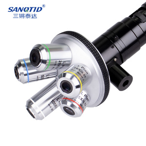 SANQTID 5X 10X 20X <span class=keywords><strong>50X</strong></span> 無限遠望遠調心平面対物レンズ Cカウント 工業冶金用長作動顕微鏡 - Product Image 5