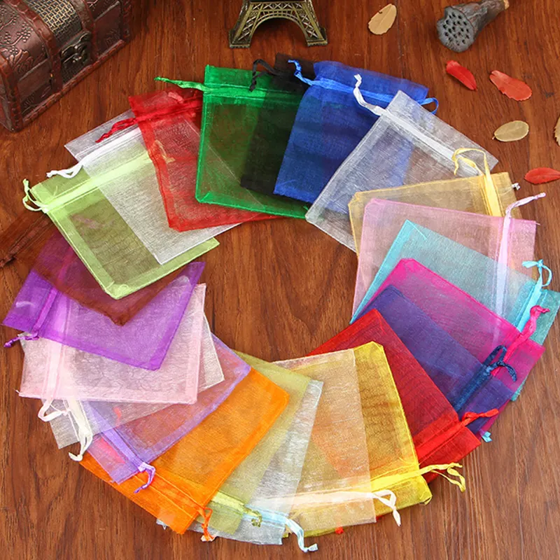 Gros Cordon Organza Sac petit Pochettes Bijoux Paquet Maquillage De Mariage Emballage Sac-Cadeau De Maille