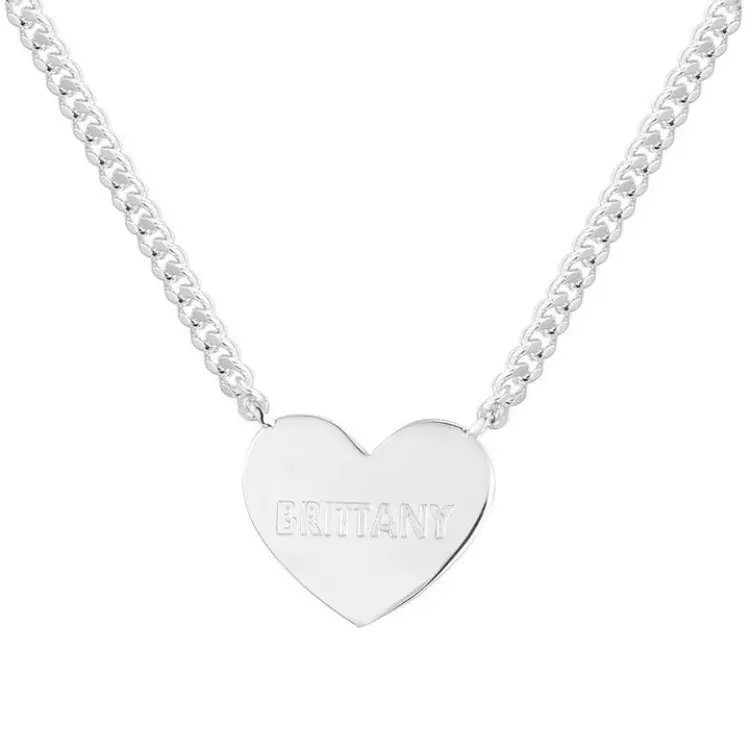 Collier ras du cou coeur plaqué or en acier inoxydable gravable blanc collier pendentif coeur personnalisé