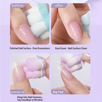 Brosse anti-poussière pour manucure en forme de patte de chat, avec anneau de maintien, poils doux et denses, pour le dépoussiérage de la poudre de vernis à ongles et le nail art