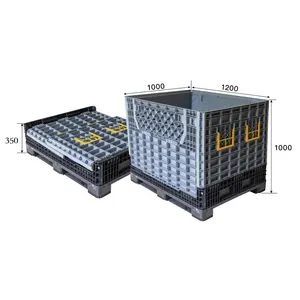 Big Bulk Grids Container Large Collapsible Plastic Bins Agriculture Pallet Box