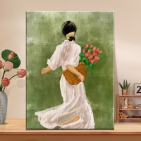 Kit de peinture par numéros DIY Art Girl Scenery pour décoration murale et intérieure