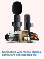 Microphone Lavalier Sans Fil K8 Portable pour Enregistrement Audio et Vidéo, Idéal pour Éclairage, Diffusion en Direct Android, Jeux et Téléphones Mobiles