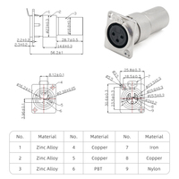 Adaptateur de montage sur panneau Jingyi XLR 3 broches mâle-femelle, connecteur audio pour câble de microphone professionnel