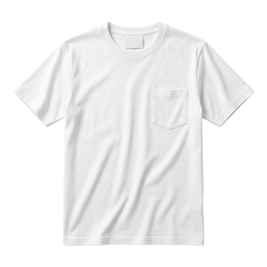 T-shirt homme de haute qualité, couleur unie, logo personnalisé, coton lourd premium 100%, respirant, col rond, avec poche. - Product Image 1
