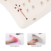 Lampe UV LED double pour ongles 96W, lumière rouge, sécheuse pour vernis gel avec 4 minuteurs et base détachable