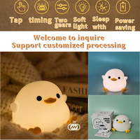 Lampe de chevet LED en silicone en forme de canard, accessoire cadeau, contrôle tactile USB, capteur, lampe de nuit DODO, design moderne, pour la maison