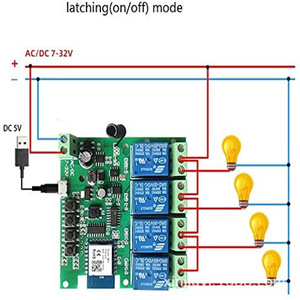 Tuya nhà thông minh điều khiển từ xa chuyển đổi graffiti thiết kế bốn kênh 5v12v inching mô-đun 10A Max. current tương thích Wifi mạng - Product Image 4