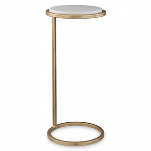 Mesa auxiliar de aluminio moderna con diseño industrial rústico, perfecta para sala de estar, dormitorio y oficina, decoración del hogar - Product Image 1
