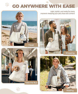 Porte-bébé pour petit chien ou chat avec poche avant zippée, porte-bébé pour chiot, double sécurité, mains libres pour les voyages - Product Image 5