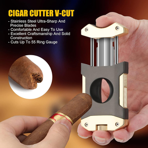 VANACE Guillotine et couteau en acier tranchant personnalisés en vrac, pliables, accessoires de table parfaits pour cigares, ensemble de coupe-cigares - Product Image 3