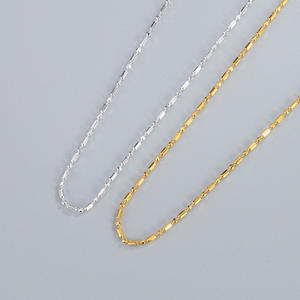 Classico 925 Sterling Silver lucente blocco quadrato catena collana <span class=keywords><strong>Abella</strong></span> catena gioielli per donna ragazza - Product Image 1