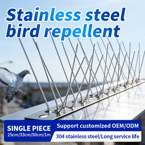 Pointes <span class=keywords><strong>anti</strong></span>-oiseaux en acier inoxydable soudées sur base en acier inoxydable <span class=keywords><strong>pour</strong></span> panneaux solaires et gouttières - Product Image 4