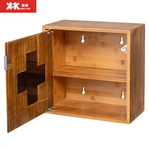 Medicine First Aid Medical Wall Mounted Corner Cabinet Storage Box Bathroom Items Bamboo Medicine Cabinet