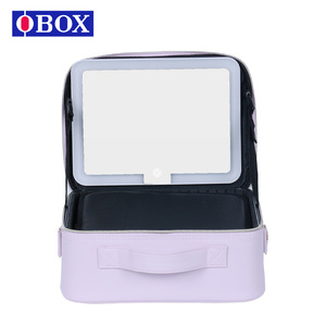 Sac à maquillage OBOX, violet lavande, 12 pouces, grande capacité, poignée souple, trousse de toilette pour les voyages et l'usage quotidien - Product Image 3