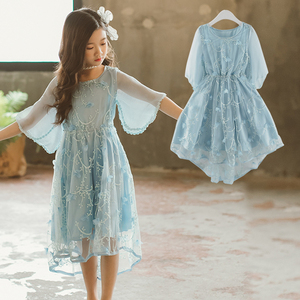 The New Modern Summer Wholesale Beautiful Girls Western Pattern Princess Dress Korea of Cuhk Children From China - Product Image 3