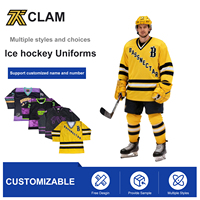 Uniforme de hockey sur glace personnalisé en gros, broderie en sergé, col ras du cou, jersey de hockey sur glace canadien de Toronto bleu et rouge