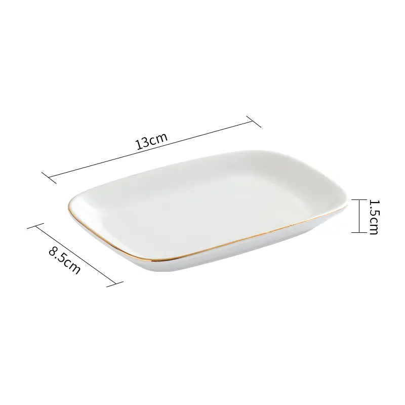 5.5インチ長方形小皿タオルホルダー磁器ティッシュ皿サービスホルダーセラミック小皿