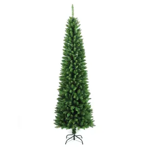 Lápis de árvore de natal em pvc, lápis verde artificial personalizado, decoração de casa, árvore de natal