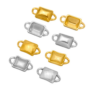 Base de connexion pour plateau rectangulaire |   Acier inoxydable plaqué or PVD 18 carats, double boucle, pour la fabrication de bracelets et de colliers DIY - Product Image 2