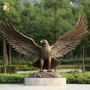 Statua di <span class=keywords><strong>Aquila</strong></span> in Bronzo a Grandezza Naturale RELONG, Scultura di Alta Qualità Personalizzabile per Parchi e Giardini - Product Image 1