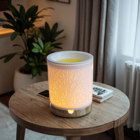 Classique blanc forêt Design aromatique chauffe-bougie parfum cire fond et brûleur à huile chauffe-plat pour diffuseur d'encens et d'aromathérapie